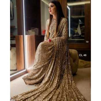 Beautiful Heavy sequence work Saree on premium Georgette fabric.