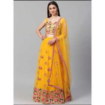 Georgette with embroidery sequence multi work Lehenga choli.