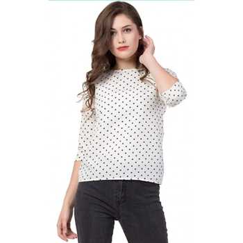 Polka dots casual top in crepe.