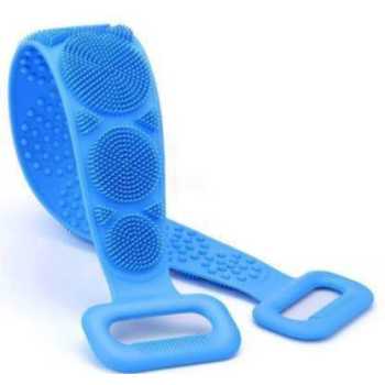 SILICONE BODY BACK SCRUBBER DOUBLE SIDE BATHING BRUSH FOR SKIN DEEP CLEANING