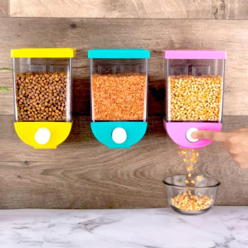 WALL MOUNTED CORNFLAKES/CEREAL/PULSES/BEANS - 1100 ML (ASSORTED COLOR) (1PC)
