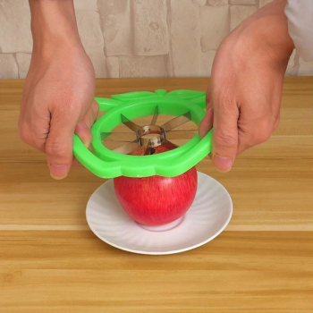 PLASTIC APPLE CUTTER SLICER WITH 8 BLADES AND HANDLE